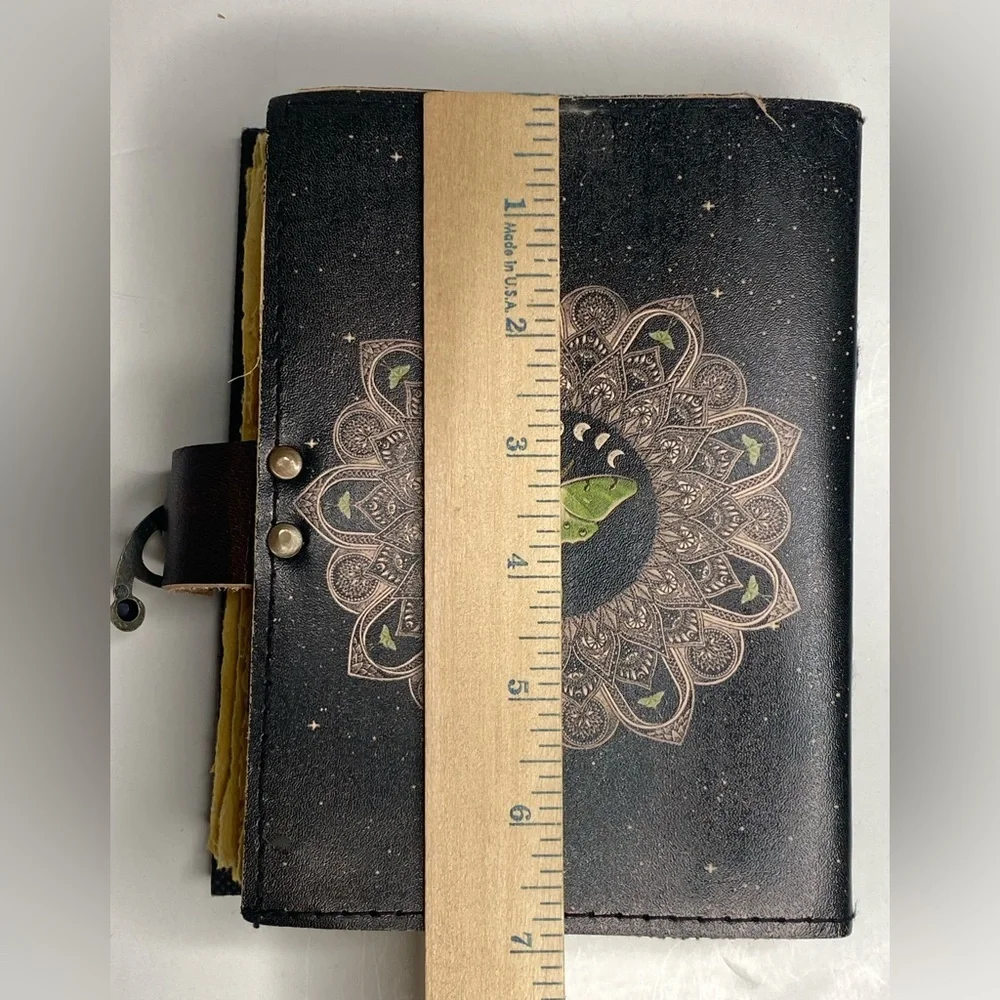 Luna Moth Leather Journal Blank Book Journal Vintage-Like Grimoire